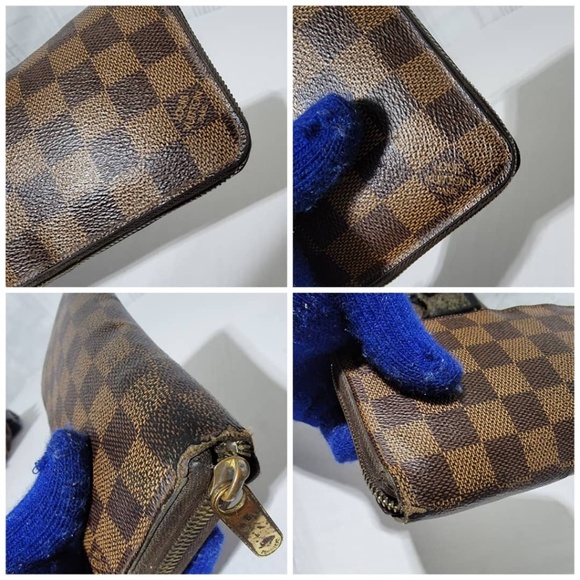 Authentic Louis Vuitton Damier Ebene Canvas Zippy Wallet Brown - Picture 14 of 16